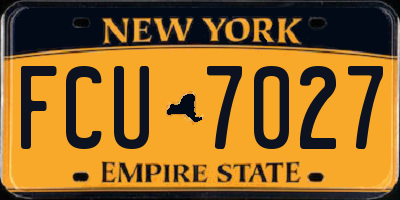 NY license plate FCU7027