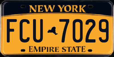 NY license plate FCU7029