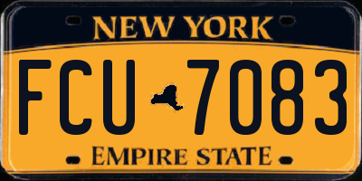 NY license plate FCU7083