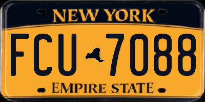 NY license plate FCU7088