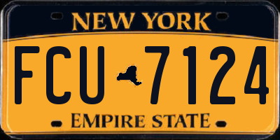 NY license plate FCU7124