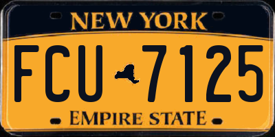 NY license plate FCU7125