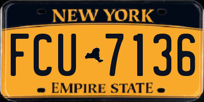 NY license plate FCU7136