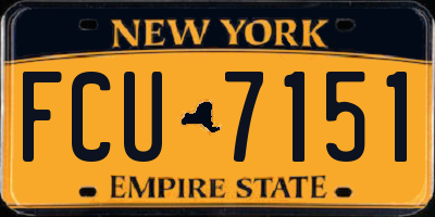 NY license plate FCU7151