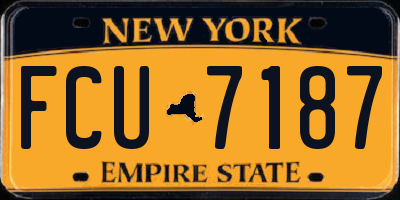 NY license plate FCU7187