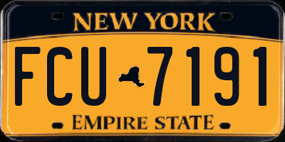 NY license plate FCU7191
