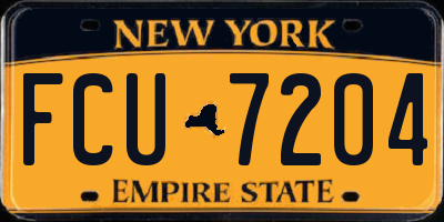 NY license plate FCU7204
