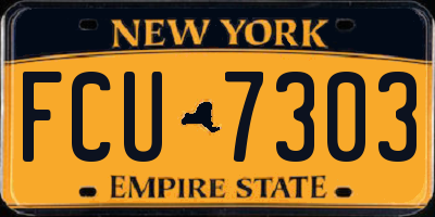 NY license plate FCU7303