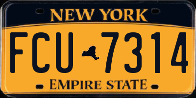 NY license plate FCU7314