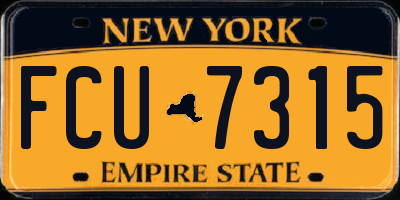 NY license plate FCU7315