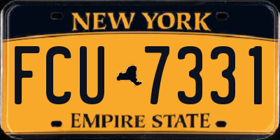 NY license plate FCU7331