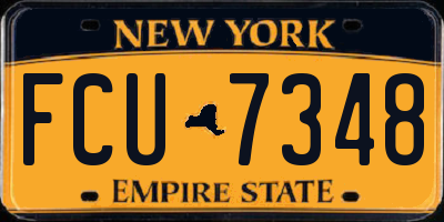 NY license plate FCU7348