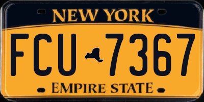 NY license plate FCU7367