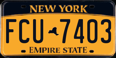 NY license plate FCU7403