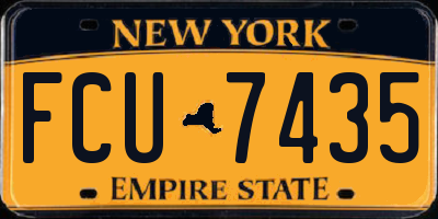 NY license plate FCU7435