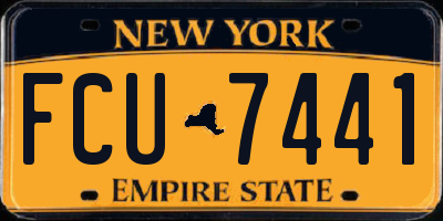 NY license plate FCU7441