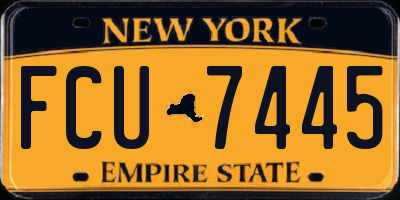 NY license plate FCU7445