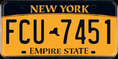 NY license plate FCU7451