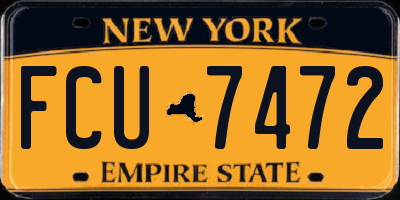 NY license plate FCU7472