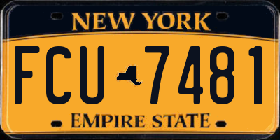 NY license plate FCU7481