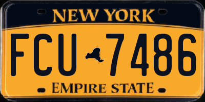 NY license plate FCU7486