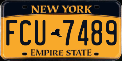 NY license plate FCU7489