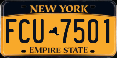 NY license plate FCU7501