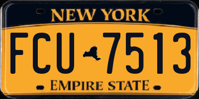 NY license plate FCU7513