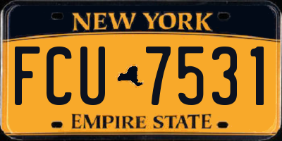 NY license plate FCU7531