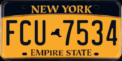 NY license plate FCU7534