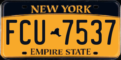 NY license plate FCU7537