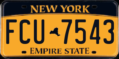 NY license plate FCU7543