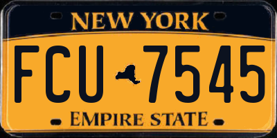 NY license plate FCU7545