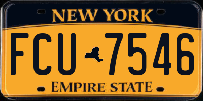 NY license plate FCU7546