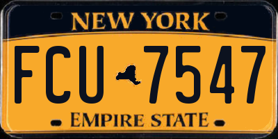 NY license plate FCU7547