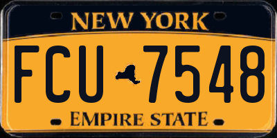 NY license plate FCU7548