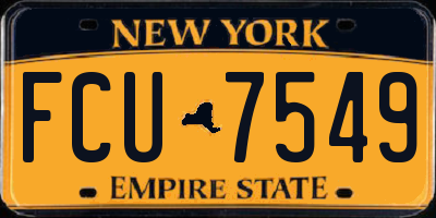 NY license plate FCU7549