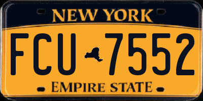 NY license plate FCU7552