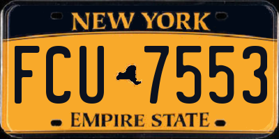 NY license plate FCU7553