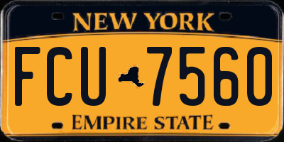 NY license plate FCU7560