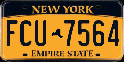 NY license plate FCU7564