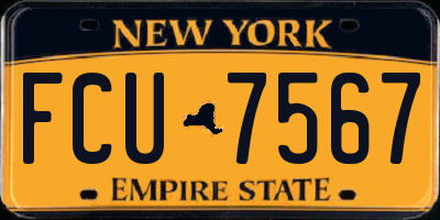 NY license plate FCU7567