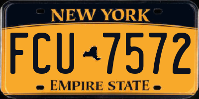 NY license plate FCU7572