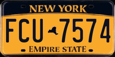 NY license plate FCU7574