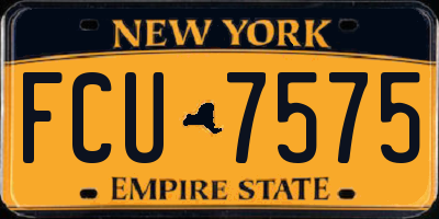 NY license plate FCU7575