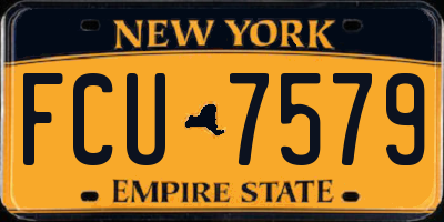 NY license plate FCU7579
