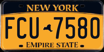 NY license plate FCU7580