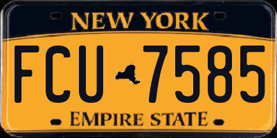 NY license plate FCU7585