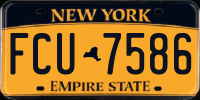 NY license plate FCU7586