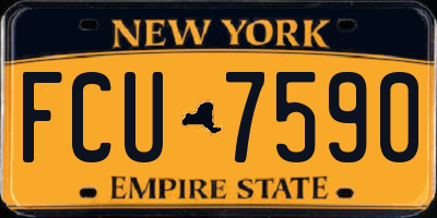 NY license plate FCU7590